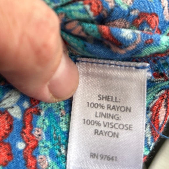 EUC J Jill blue/teal paisley dress. Size Small. Ruffles. Lightweight and flowy - Picture 11 of 12